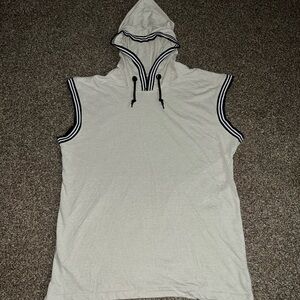 Faze 1 Vintage OG Grey Black White Striped Trim Hoodie Tank Top